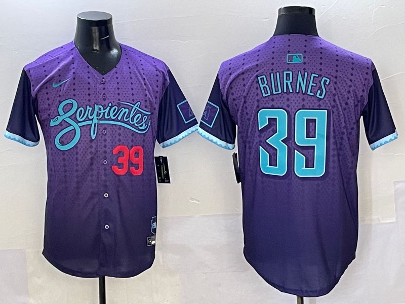 Men Arizona Diamondback #39 Burnes Purple Joint Name 2025 Nike MLB Jersey style 5->arizona diamondback->MLB Jersey